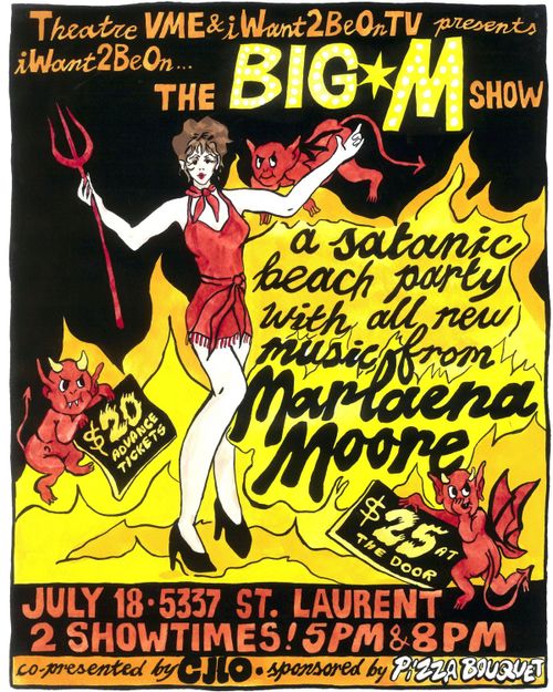 iWant2BeOn The Big M Show : a satanic beach party with all new music from Marlaena Moore 5 PM and 8 PM at Theatre VME