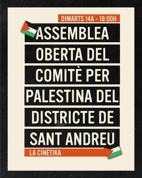 Assemblea Oberta del Comitè x Palestina de St. Andreu