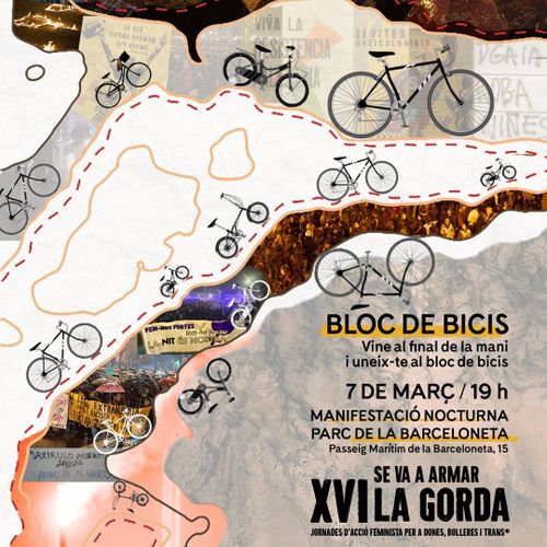 Bloc de bicis a la mani nocturna
