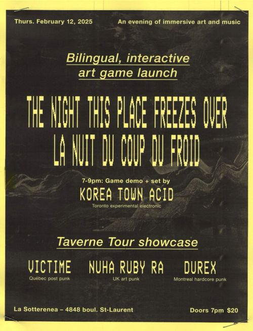 THE NIGHT THIS PLACE FREEZES OVER / LA NUIT DU COUP DU FROID x TAVERNE TOUR