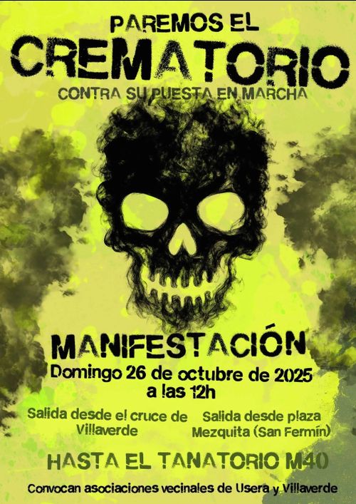 ¡Exigimos la denegación de la licencia!
Vecinos de Villaverde Y Usera ¡ NO al Crematorio