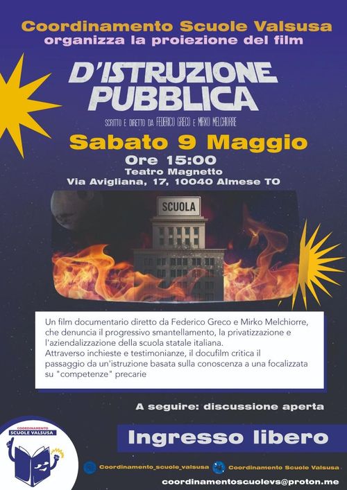 Proiezione del film D'Istruzione Pubblica