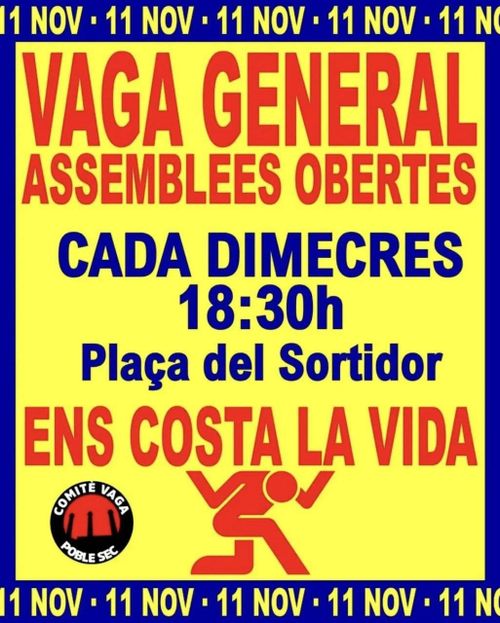Assemblea oberta del comité de vaga del Poble Sec