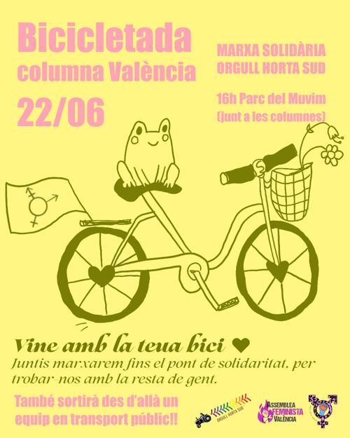 Bicicletada Columna València - Marxa solidària Orgull Horta Sud