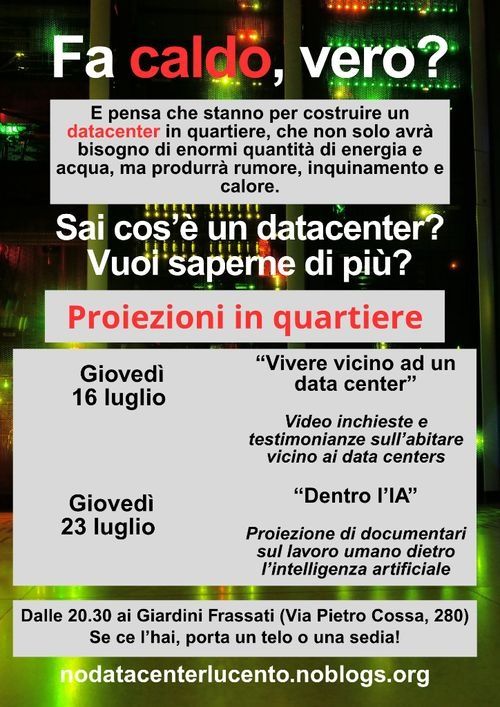 No Datacenter Lucento! Proiezioni e confronto in quartiere