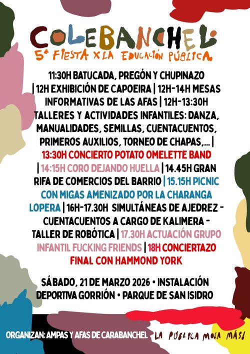 Colebanchel 5a fiesta para la educación pública