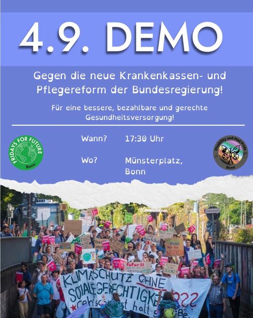 Demo gegen die Krankenkassen- und Pflegereform der Bundesregierung