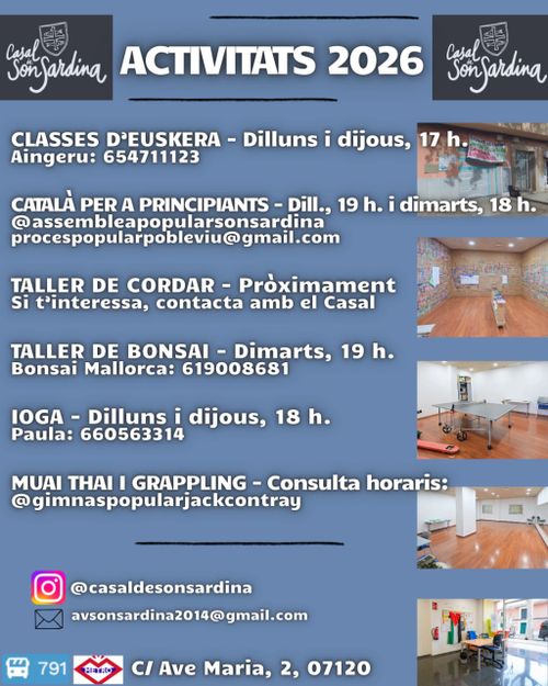 ACTIVITATS CASAL 2026