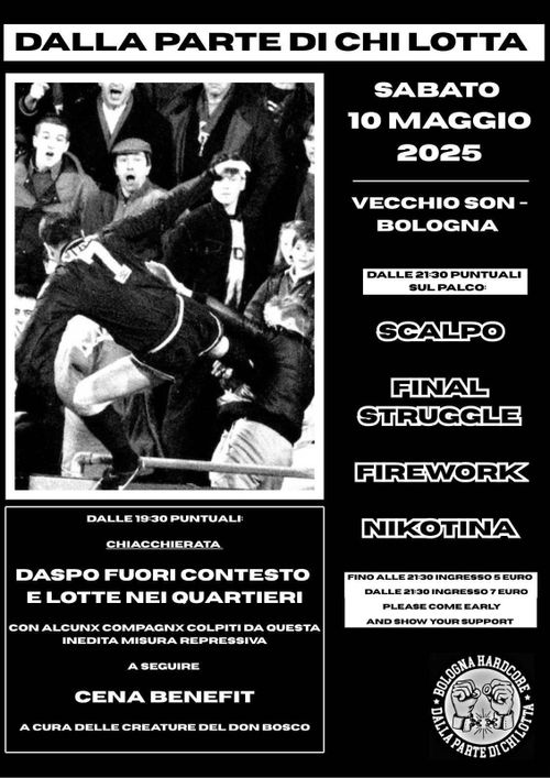 Daspo fuori contesto e lotte nei quartieri + SCALPO + FINAL STRUGGLE + FIRE WORK + NIKOTINA