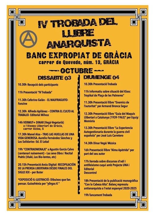⛈️​ IV Trovada del llibre Anarquista - ⛈️​ 4º Encuentro del libro Anarquista