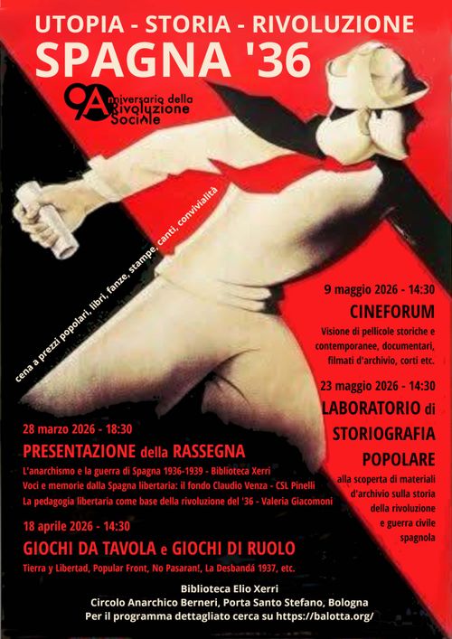 Spagna 1936-2026. Utopia, Storia, Rivoluzione. Cineforum