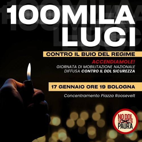 Giornata di mobilitazione nazionale diffusa: 100 mila luci contro il buio del regime