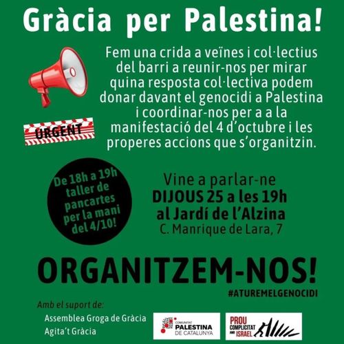 cartell sobri amb fons verd i lletres blanques explicant la convocatòria. equivalent a la descripció de l'activitat