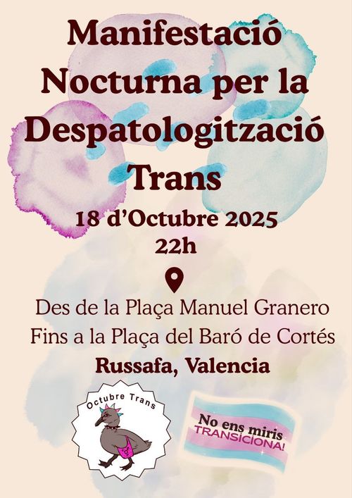 Manifestació nocturna per la despatologització trans