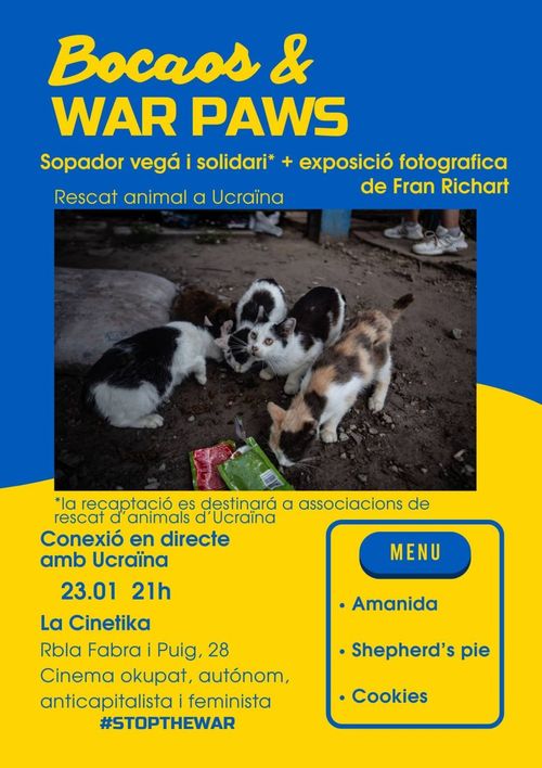 Bocaos · Solidaritat amb els animals afectats per la guerra