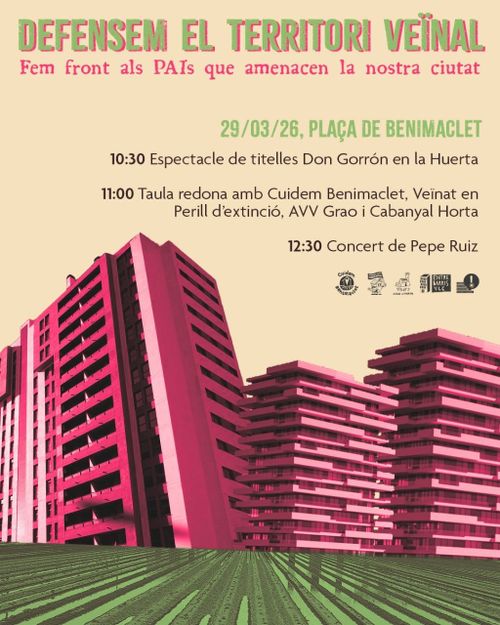 Defensem territori veïnal. Fem front als PAIs que amenacen la nostra ciutat