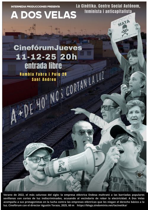 11/12/25 20h Cinema dijous projectarà A dos velas. Dir. Agustín Toranzo, VO (2025) Cinefòrum a La Cinètika