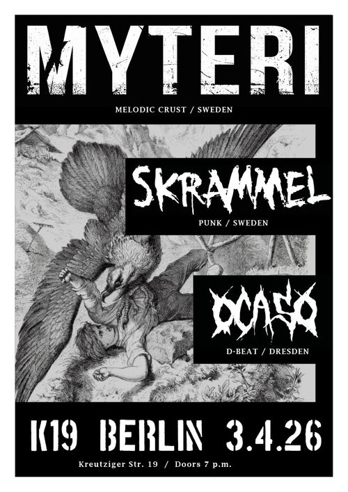 CRUST NIGHT: MYTERI (swe), SKRAMMEL (swe), OCASO (d)