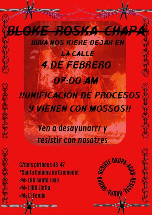 ⚠️ALERTA DESALOJO ROSKACHAPA⚠️  