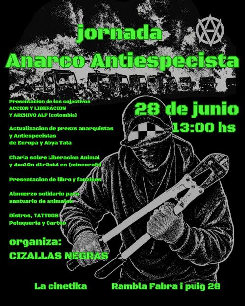 28/06/26 Cisalles Negres organitza una Jornada Anarco Antiespecista