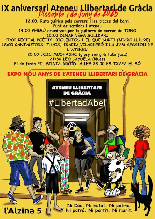 😻 IX ANIVERSARI DE L'ATENEU LLIBERTARI DE GRÀCIA 🥳