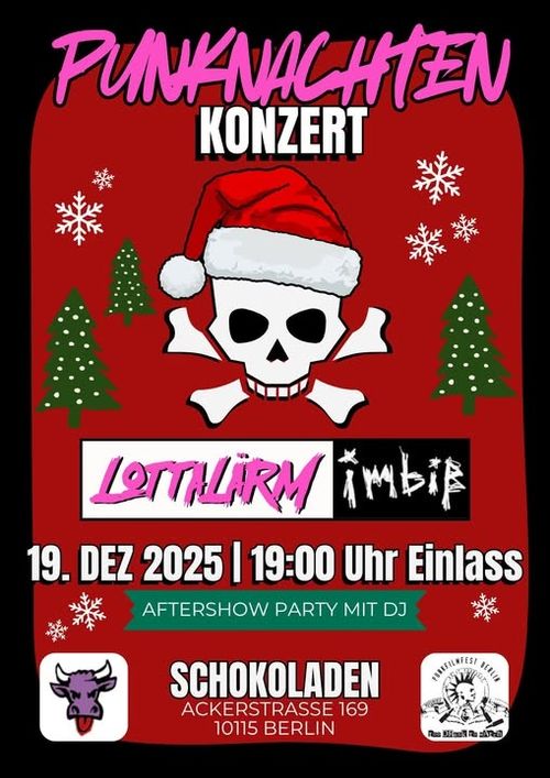 Punknachten mit LOTTALÄRM (Punkrock, Berlin) + Imbiß (Punk, Berlin) im Schokoladen