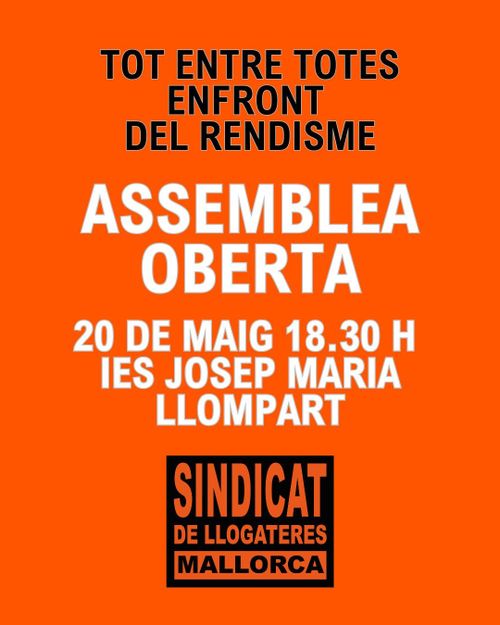 Assemblea oberta Sindicat de Llogateres de Mallorca