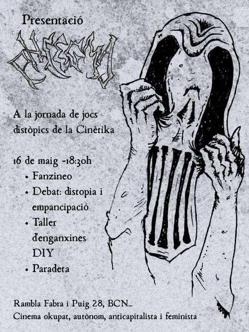 16/05/26 Presentació del Fanzin rolero Phlegma, Taula rodona, Debat al voltant de les distopies i l’emancipació i Taller d’adhesius