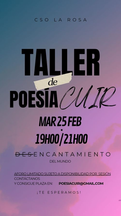 Taller de poesía queer