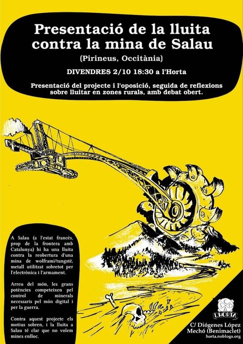 Presentació de la Lluita contra la mina de Salau (Pirineu) + debat obert