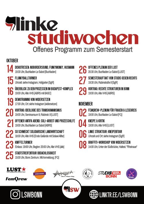 Linke Studiwochen - Offenes Programm zum Semesterstart