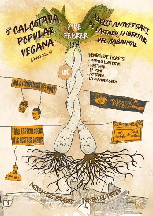 5.ª Calçotada Popular Vegana de l'Ateneu Llibertari del Cabanyal