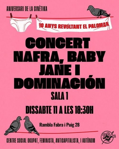 Concert punk a La Cinètika: Nafra, Dominación i Baby Jane