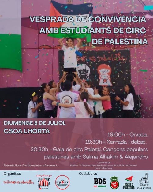 Vesprada de convivència amb estudiants de circ de Palestina