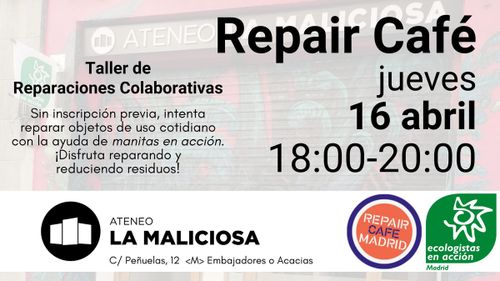 Taller de reparaciones participativas 'Repair Café'