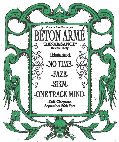 Béton Armé, No Time, Faze, Sikm, One Track Mind