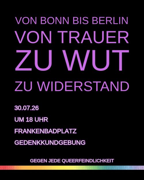 Gedenkkundgebung »Von Bonn bis Berlin: Von Trauer, zu Wut, zu Widerstand«