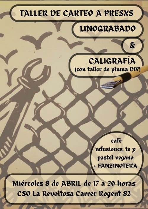 carteo a presxs, linagrabado y caligrafía 