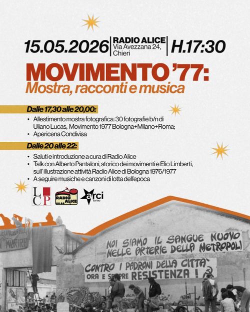 Movimento 77’: Mostra, racconti e musica