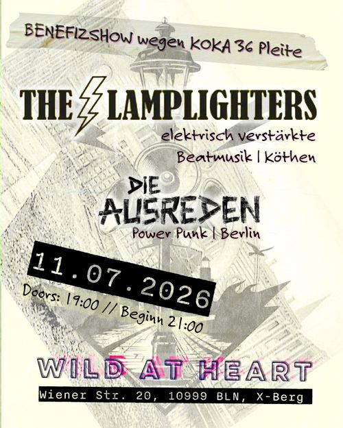 The Lamplighters (PunkRock/D) + Die Ausreden (Punk/Bln) +DJ Billy Pale