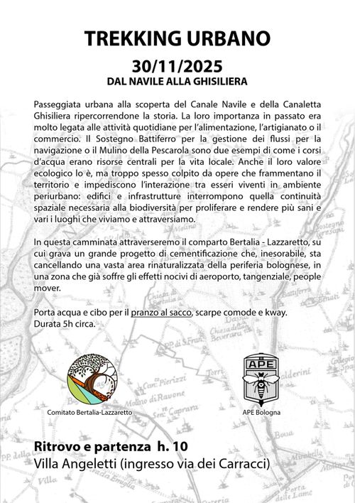 TREKKING URBANO: dal Navile alla Ghisiliera per la rinaturalizzazione della periferia.