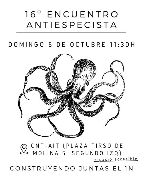 16° Encuentro Antiespecista: contruyendo el 1N