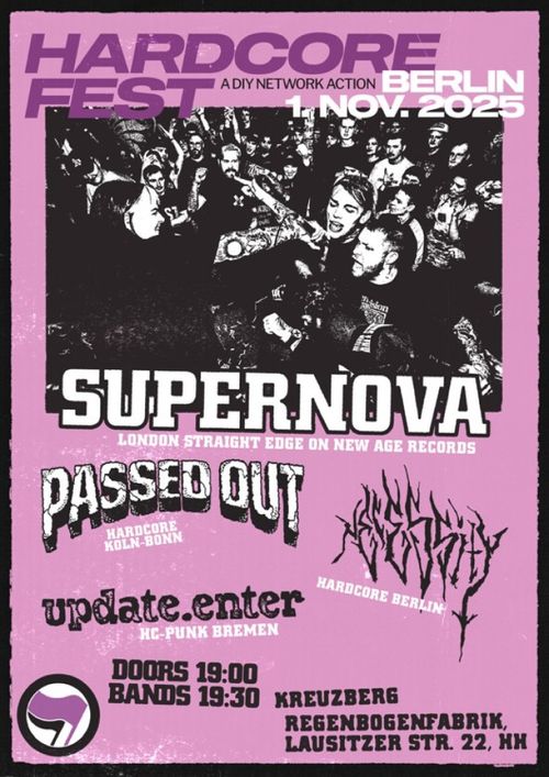 Hardcore Fest: SUPERNOVA (UK), PASSED OUT, UPDATE.ENTER, NECESSITY