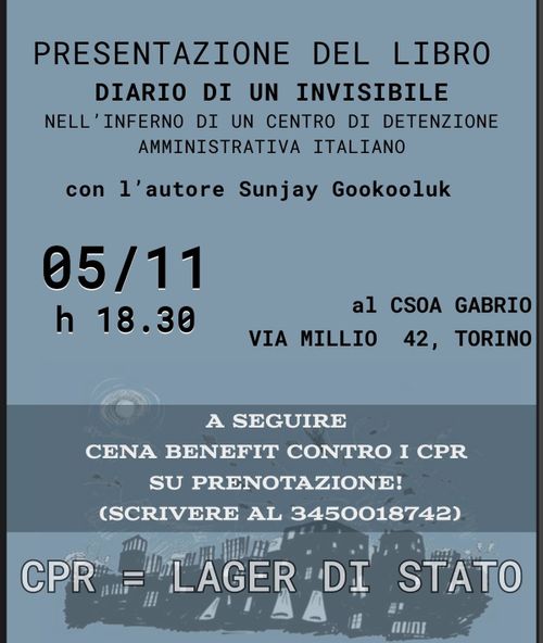 Presentazione del libro di Sunjay Gookooluk “Diario di un invisibile"