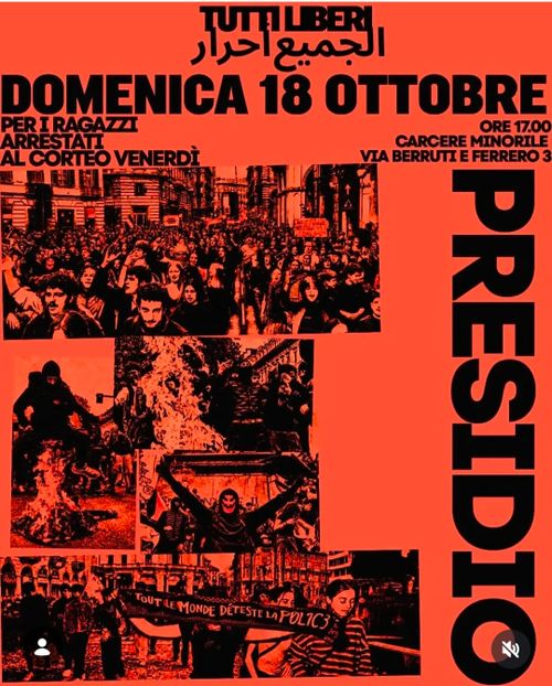 Presidio solidale con gli arrestati 