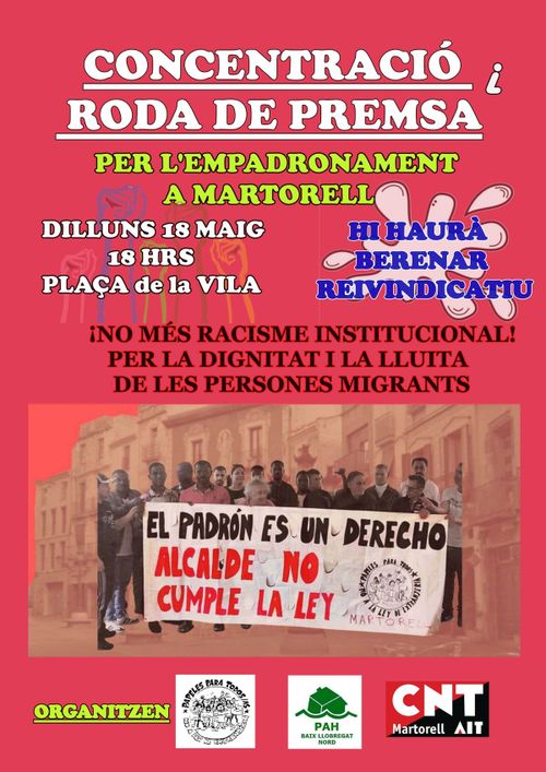signen papeles para todas, pah baix llobregat nord, cnt ait martorell