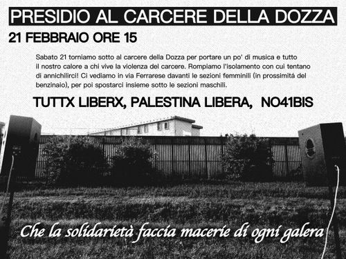 PRESIDIO AL CARCERE DELLA DOZZA [21 FEBBRAIO]