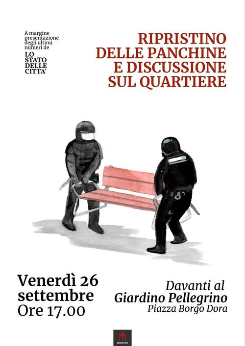 Ripristino delle panchine in Borgo Dora e discussione sul quartiere