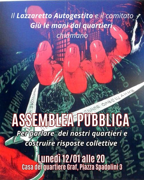 Assemblea pubblica Lazzaretto autogestito e comitato Giù le mani dai quartieri 