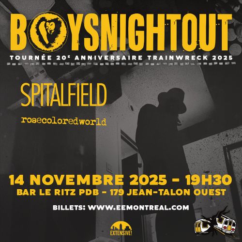 Boys Night Out + Spitalfield +  Rosecoloredworld | 14 novembre